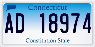 CT license plate AD18974