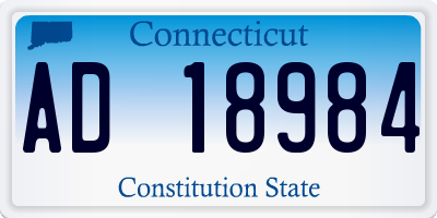 CT license plate AD18984