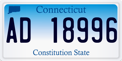 CT license plate AD18996