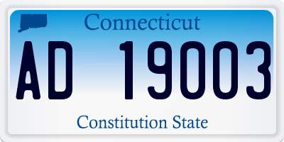 CT license plate AD19003