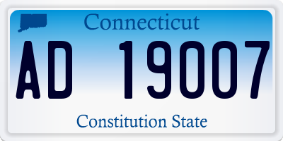 CT license plate AD19007