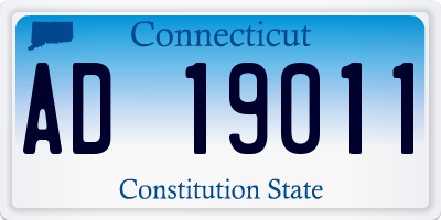 CT license plate AD19011