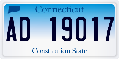 CT license plate AD19017