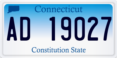 CT license plate AD19027