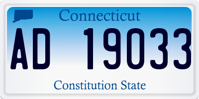 CT license plate AD19033