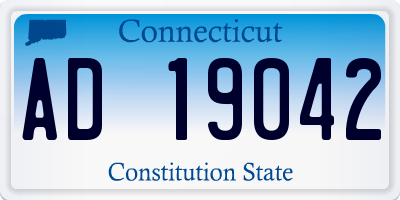 CT license plate AD19042