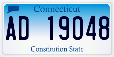 CT license plate AD19048