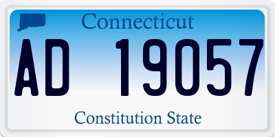 CT license plate AD19057