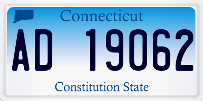 CT license plate AD19062