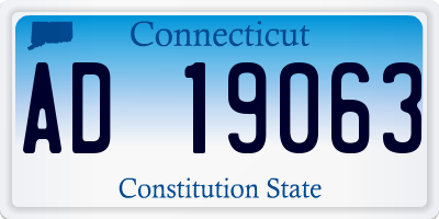 CT license plate AD19063