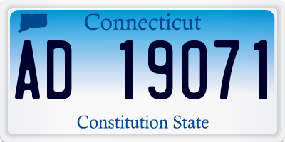 CT license plate AD19071