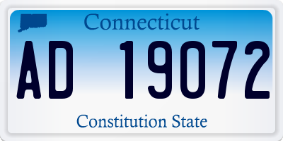 CT license plate AD19072