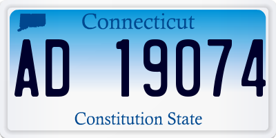 CT license plate AD19074