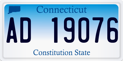 CT license plate AD19076