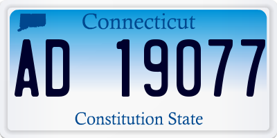 CT license plate AD19077