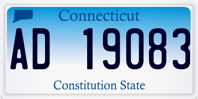 CT license plate AD19083