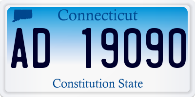 CT license plate AD19090
