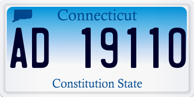 CT license plate AD19110