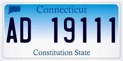 CT license plate AD19111