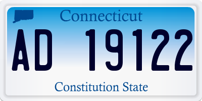 CT license plate AD19122