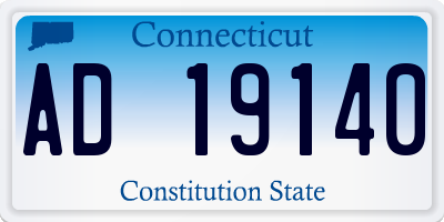 CT license plate AD19140