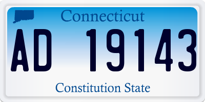 CT license plate AD19143