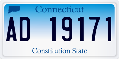 CT license plate AD19171