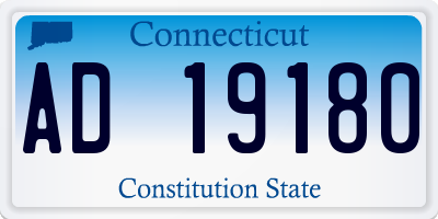 CT license plate AD19180