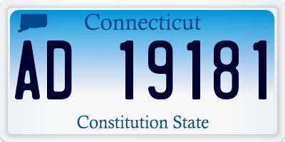 CT license plate AD19181