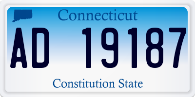 CT license plate AD19187