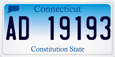 CT license plate AD19193
