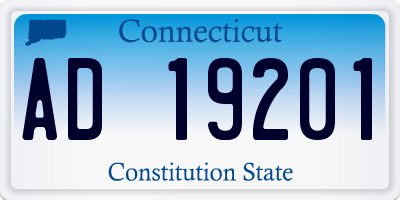 CT license plate AD19201
