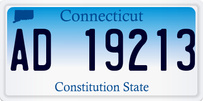 CT license plate AD19213