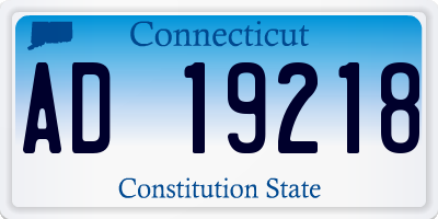 CT license plate AD19218