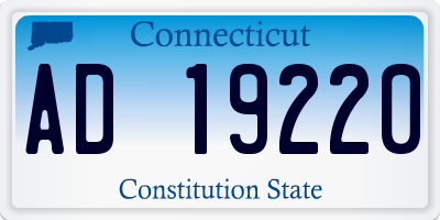 CT license plate AD19220
