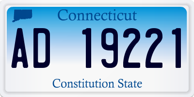 CT license plate AD19221
