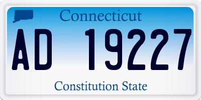 CT license plate AD19227