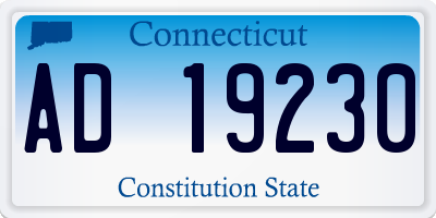CT license plate AD19230