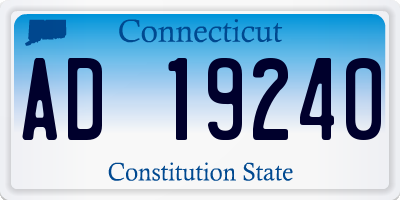 CT license plate AD19240