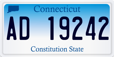 CT license plate AD19242
