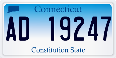 CT license plate AD19247
