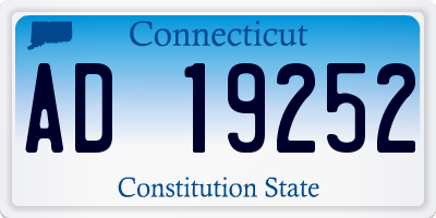 CT license plate AD19252