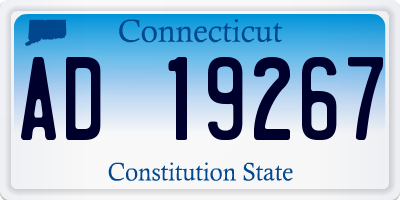 CT license plate AD19267