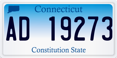 CT license plate AD19273