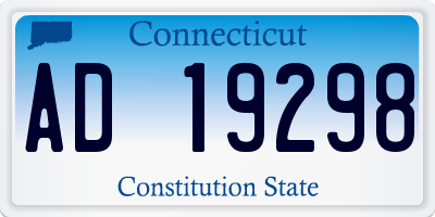 CT license plate AD19298