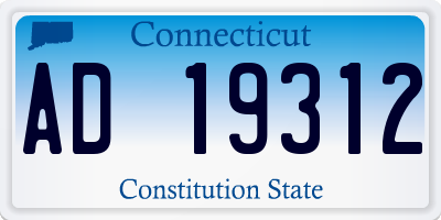 CT license plate AD19312
