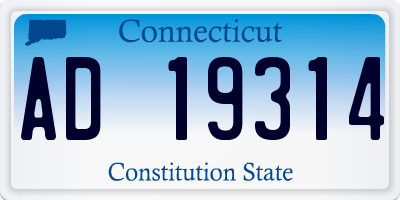 CT license plate AD19314