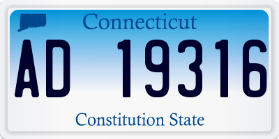 CT license plate AD19316