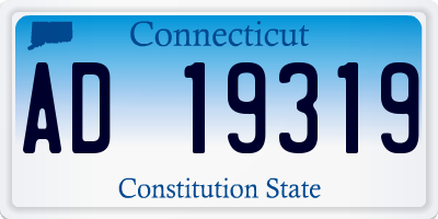 CT license plate AD19319