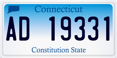 CT license plate AD19331